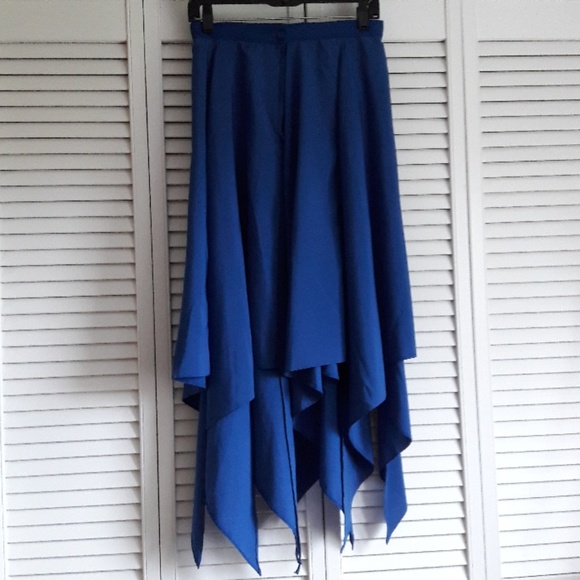 Royal Blue asymmetrical hem skirt - Picture 3 of 5